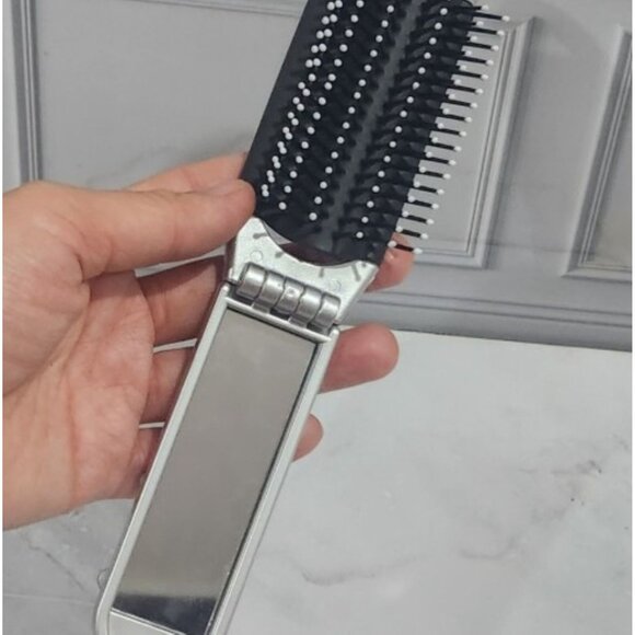 Hello Kitty Folding Metal Handle Silver Brush Mirror Decals - Picture 4 of 5